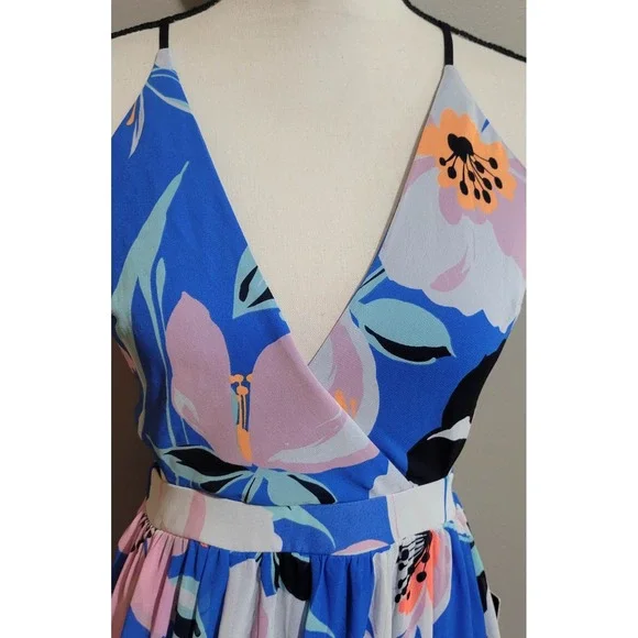 Express Floral Strappy Open Back Maxi Dress - Picture 4 of 7